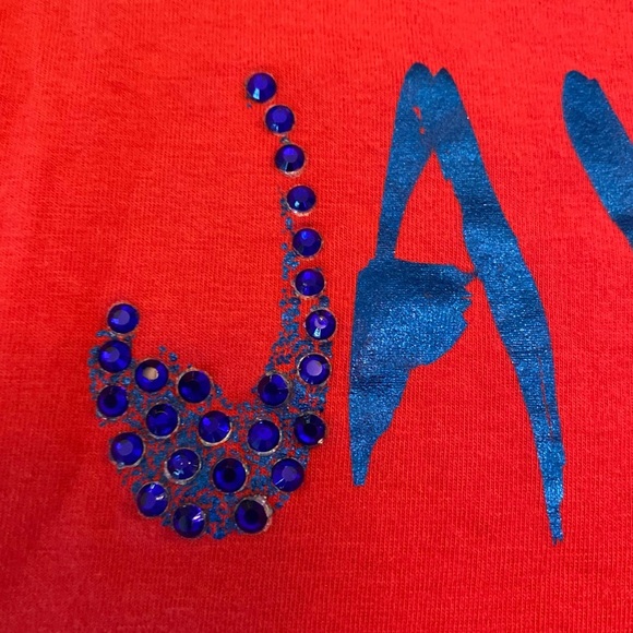 Kansas Jayhawks Campus Women’s V Neck Shirt Color Red Size Small - Picture 2 of 5